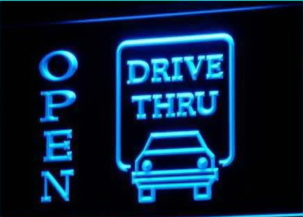 OPEN Drive Thru Displays Motel Neon Light Signs